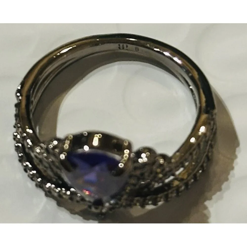 Bomb Party REIGN Madness & Mischief Ring Size 8 Dark Violet CZ RBP7632 NIB